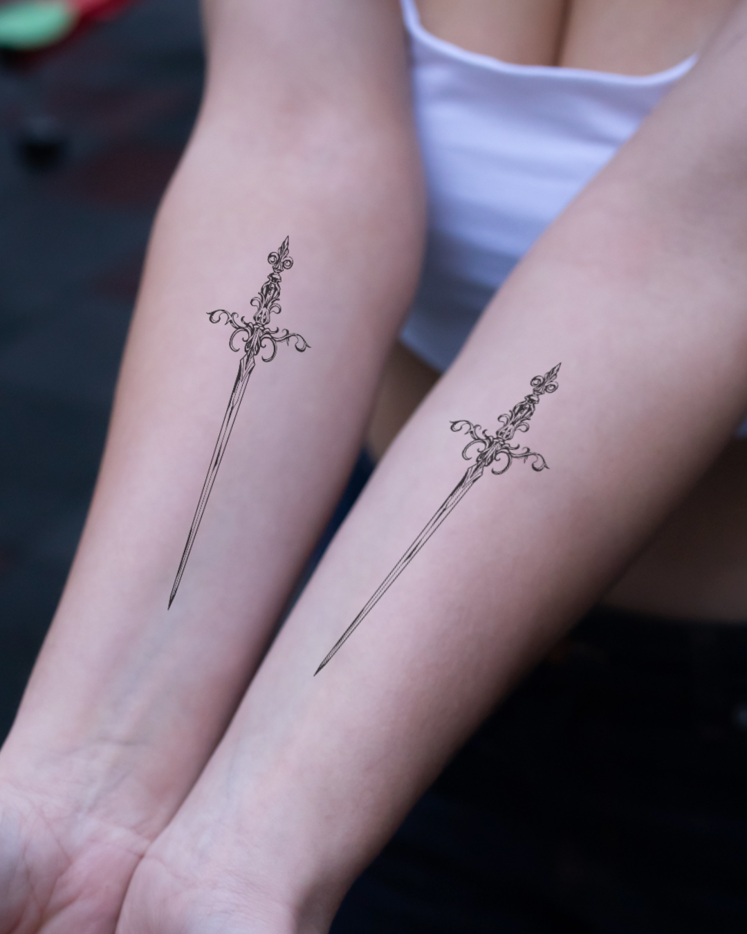 Podwójny mieczysław - Tatuaż tymczasowy Jagua 12x8