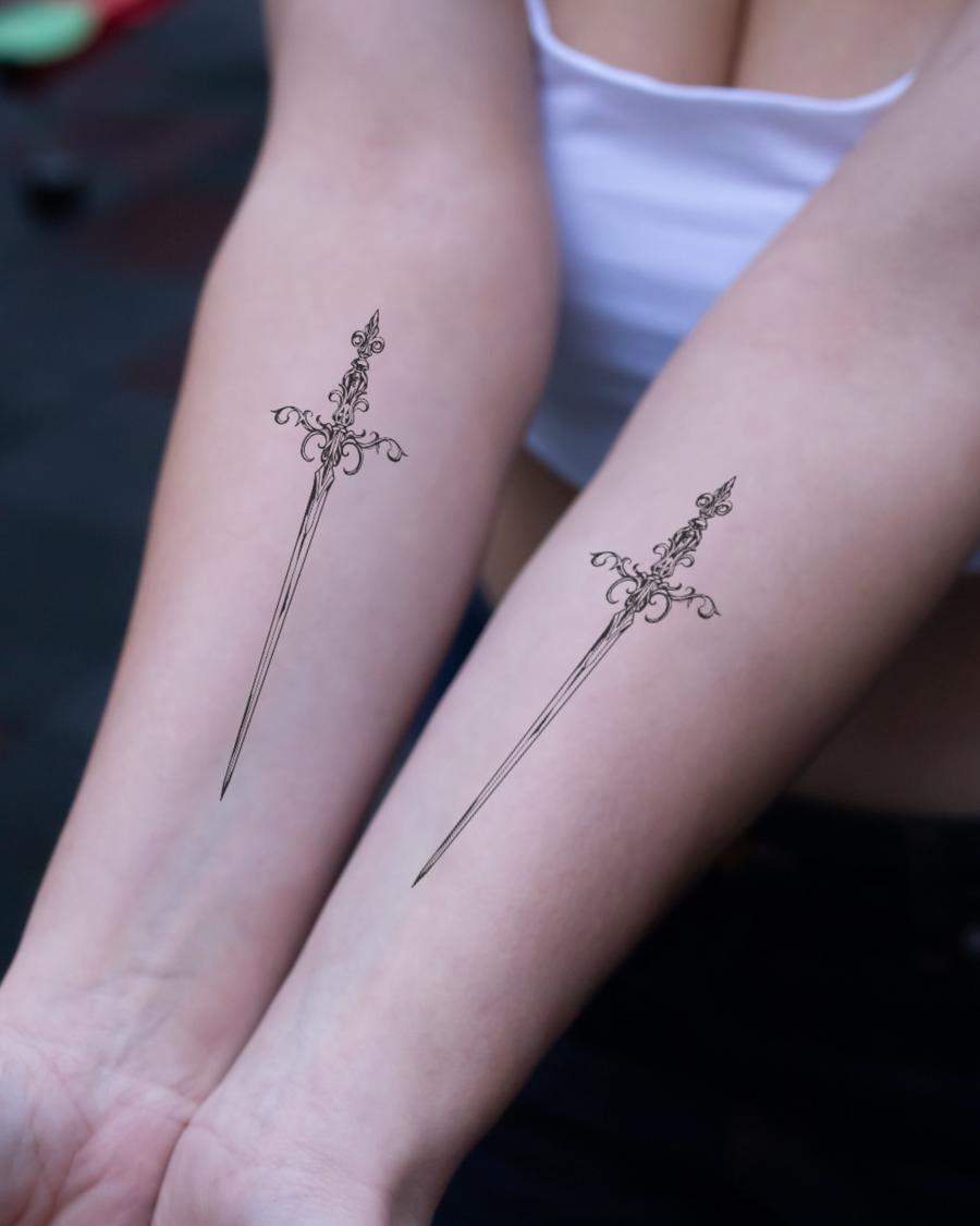 Podwójny mieczysław - Tatuaż tymczasowy Jagua 12x8