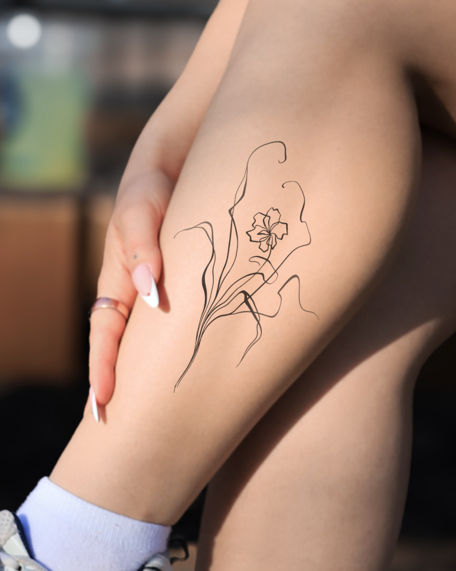 Koślawy kwiat - Tatuaż tymczasowy Jagua 12x8