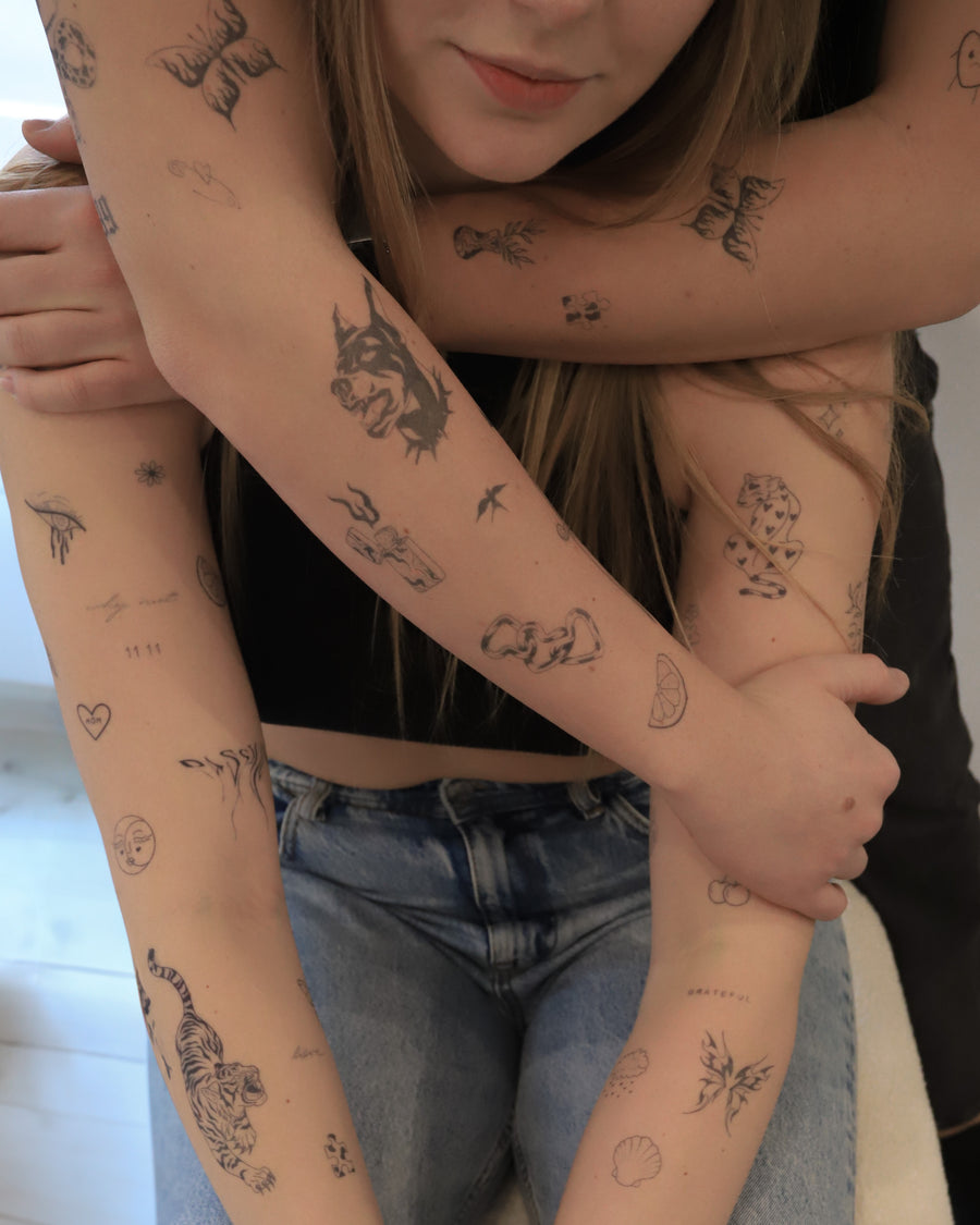 Flower Trio - Temporary Tattoo Jagua 5x5