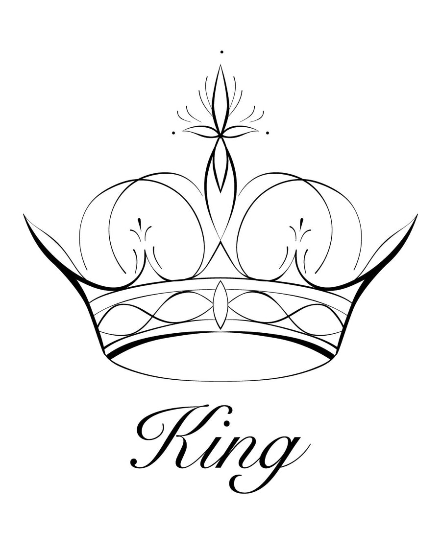 King z koroną - Tatuaż tymczasowy Jagua 8x8
