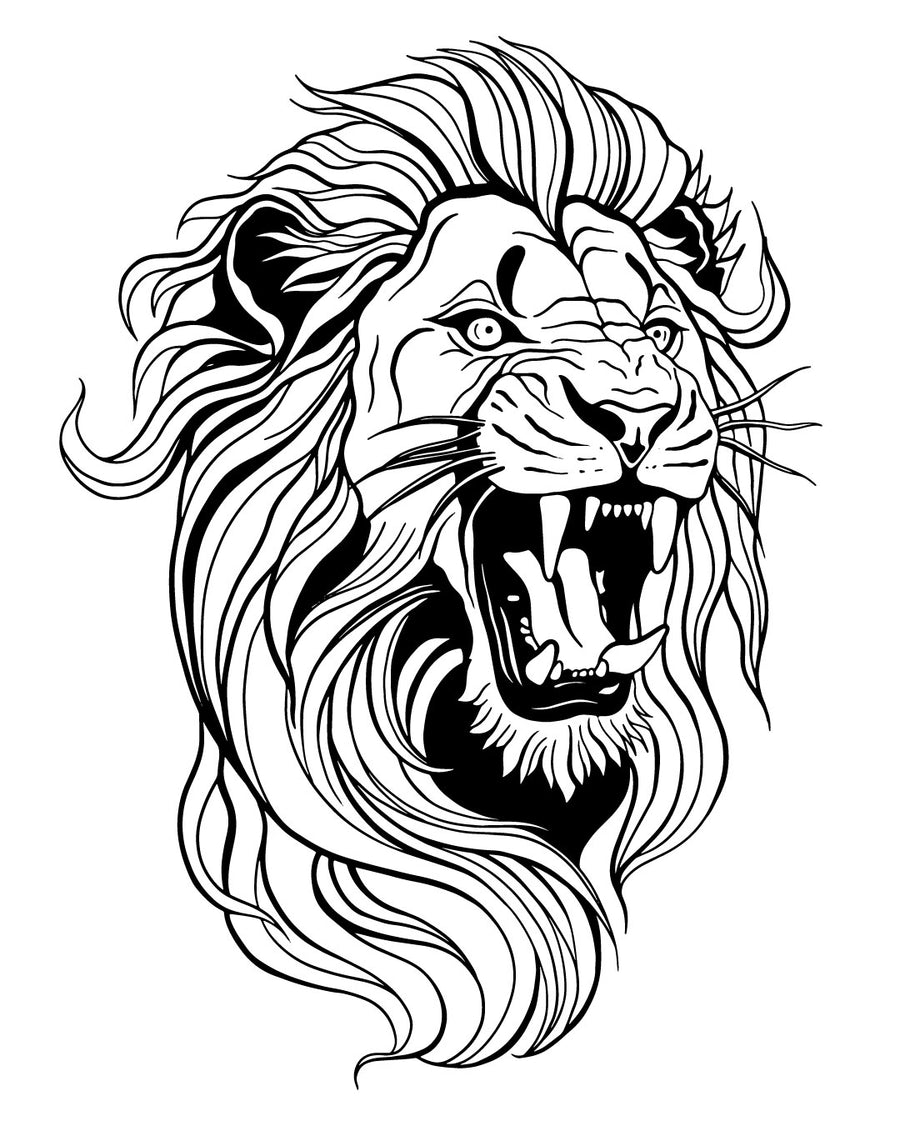 Lwi ryk - Tatuaż tymczasowy Jagua 12x8