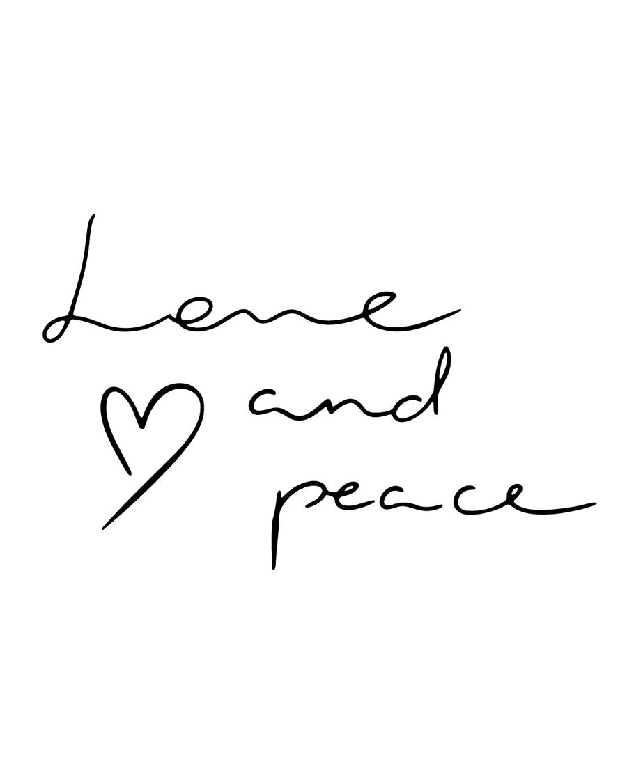 Napis Love and peace - Tatuaż tymczasowy Jagua 5x5