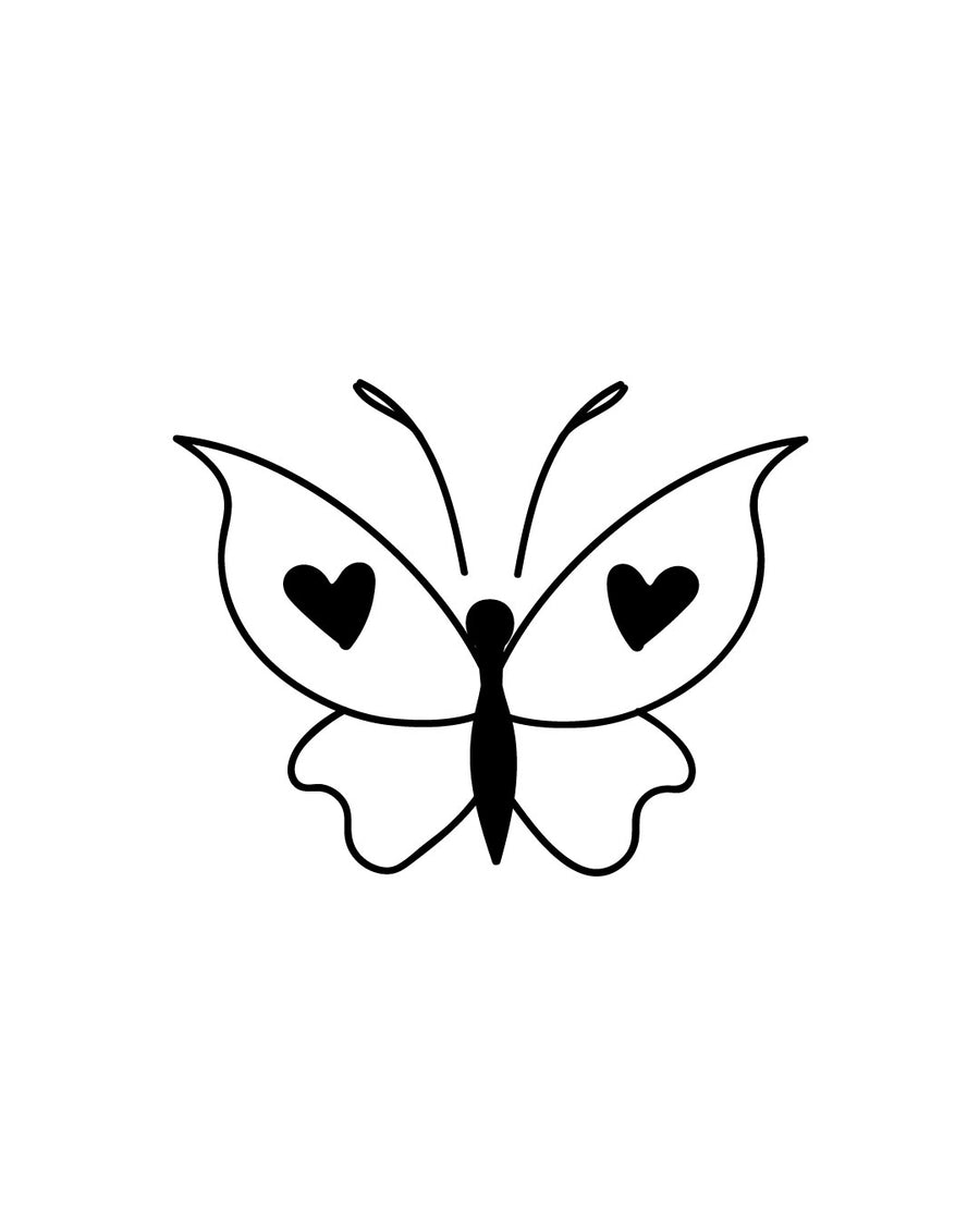 Метелик Серце - Тимчасове тату Jagua 5x5