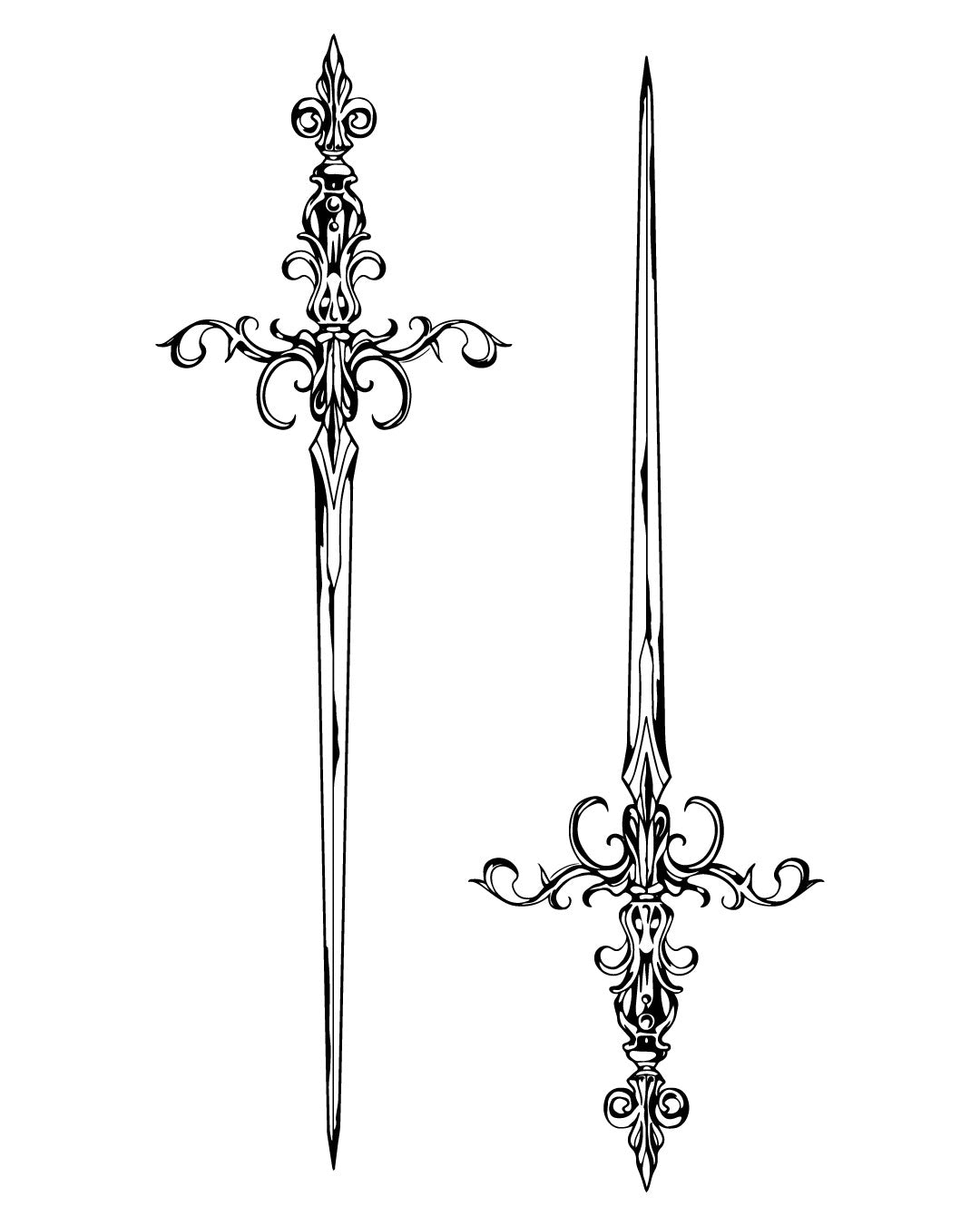 Podwójny mieczysław - Tatuaż tymczasowy Jagua 12x8