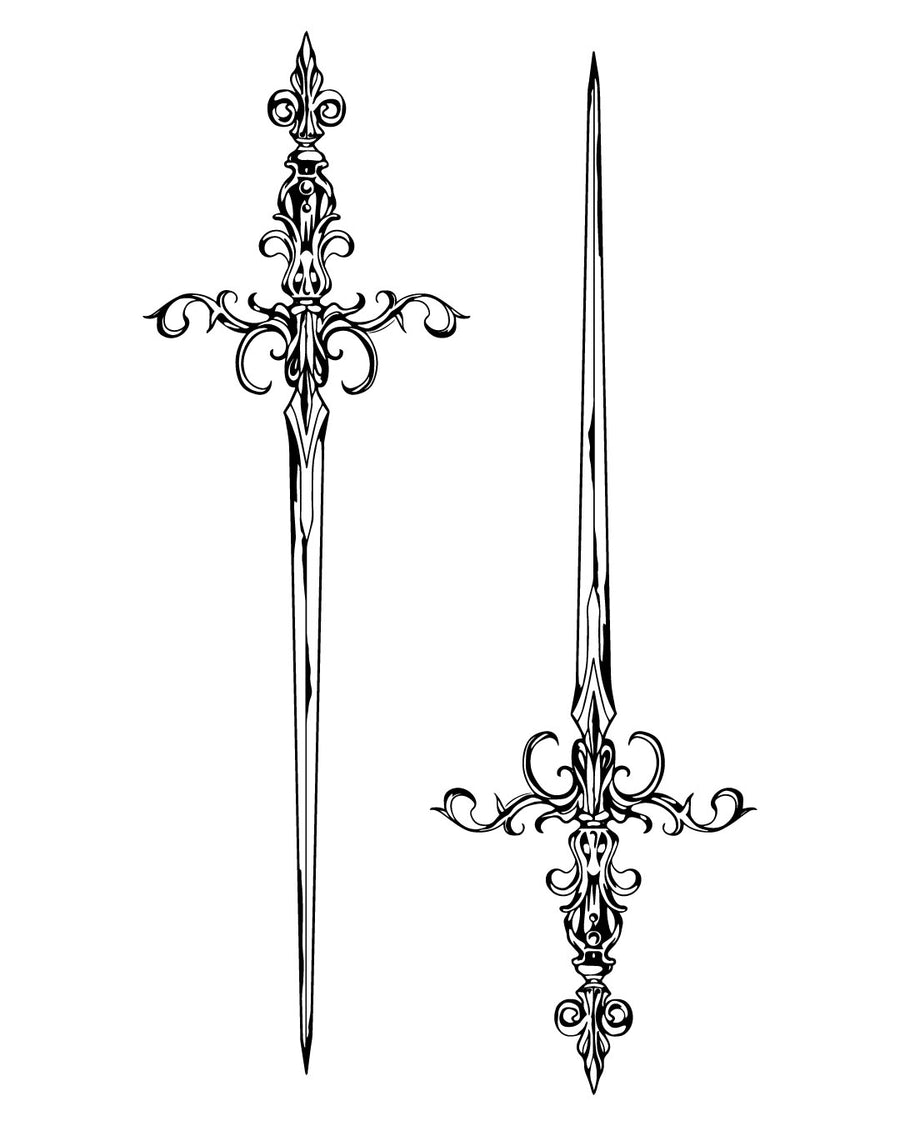 Podwójny mieczysław - Tatuaż tymczasowy Jagua 12x8