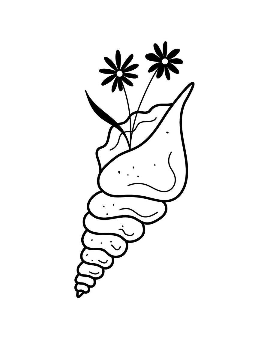 Twisted Shell - Temporary Tattoo Jagua 5x5