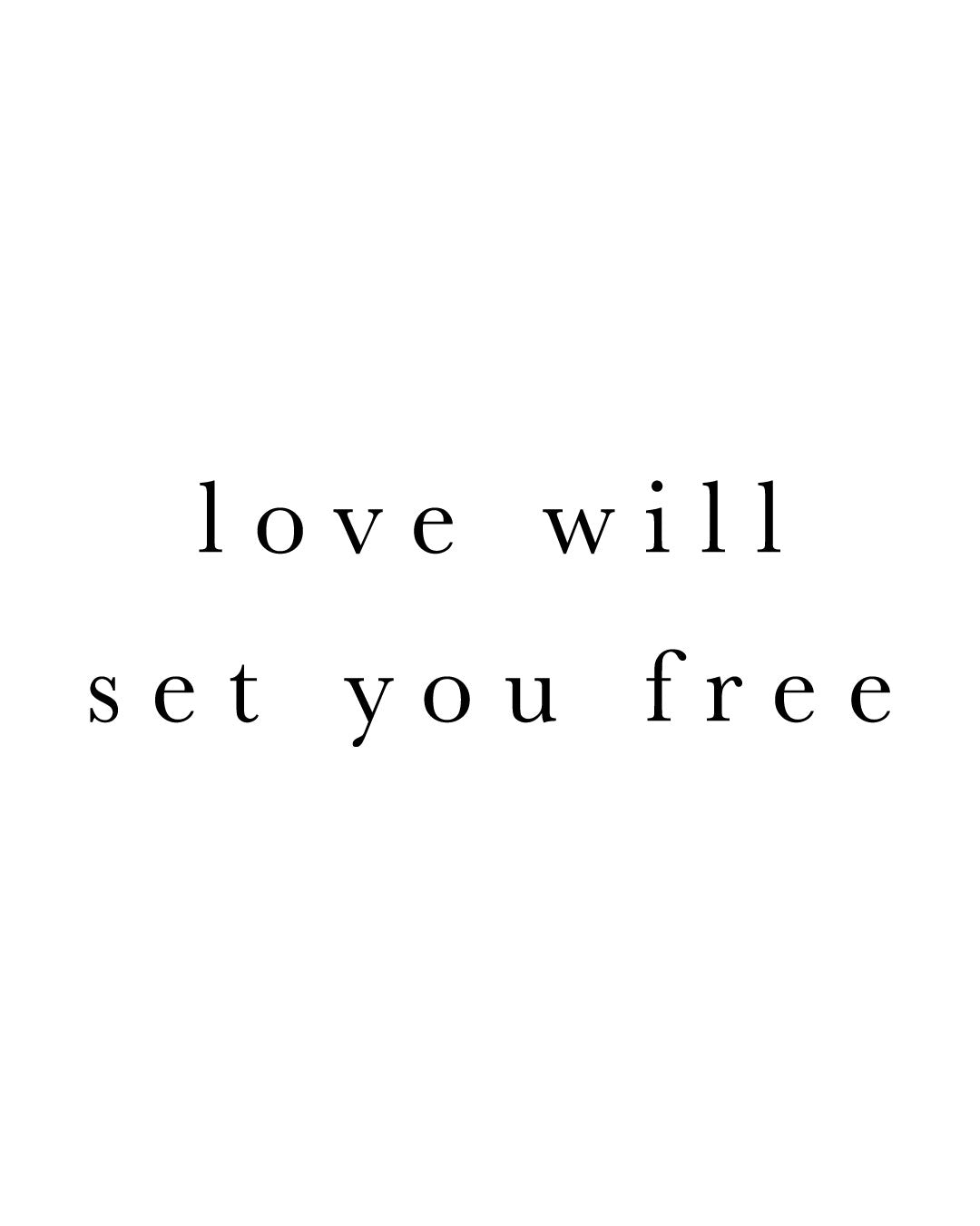 Napis Love will set you free - Tatuaż tymczasowy Jagua 8x8