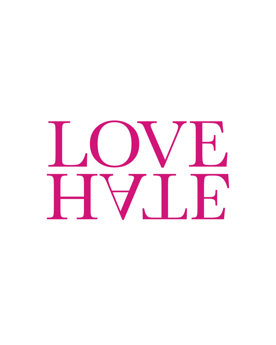 Love Hate Lettering - Neon Temporary Tattoo 5x5