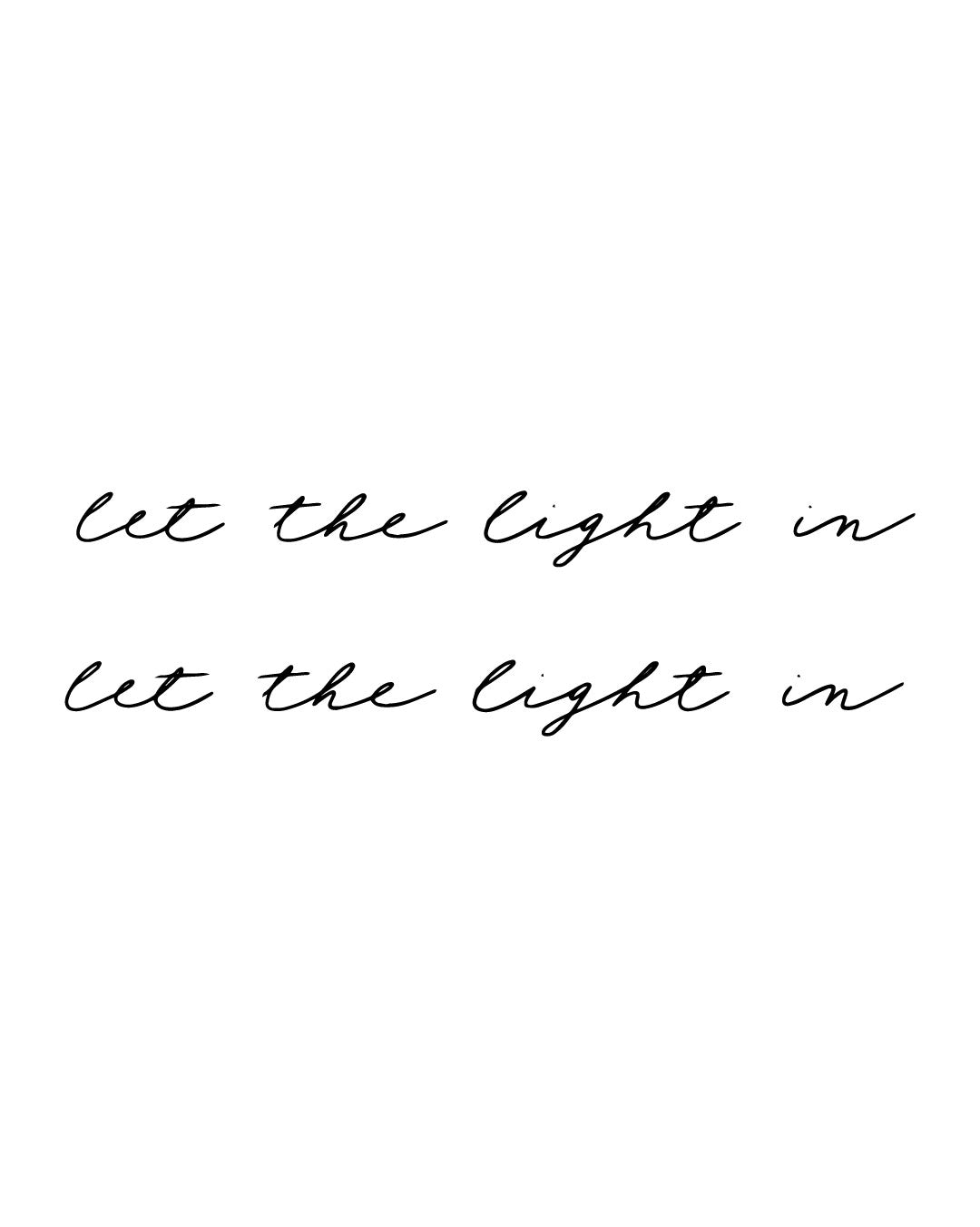 Napis Let the light in - Tatuaż tymczasowy Jagua 12x8