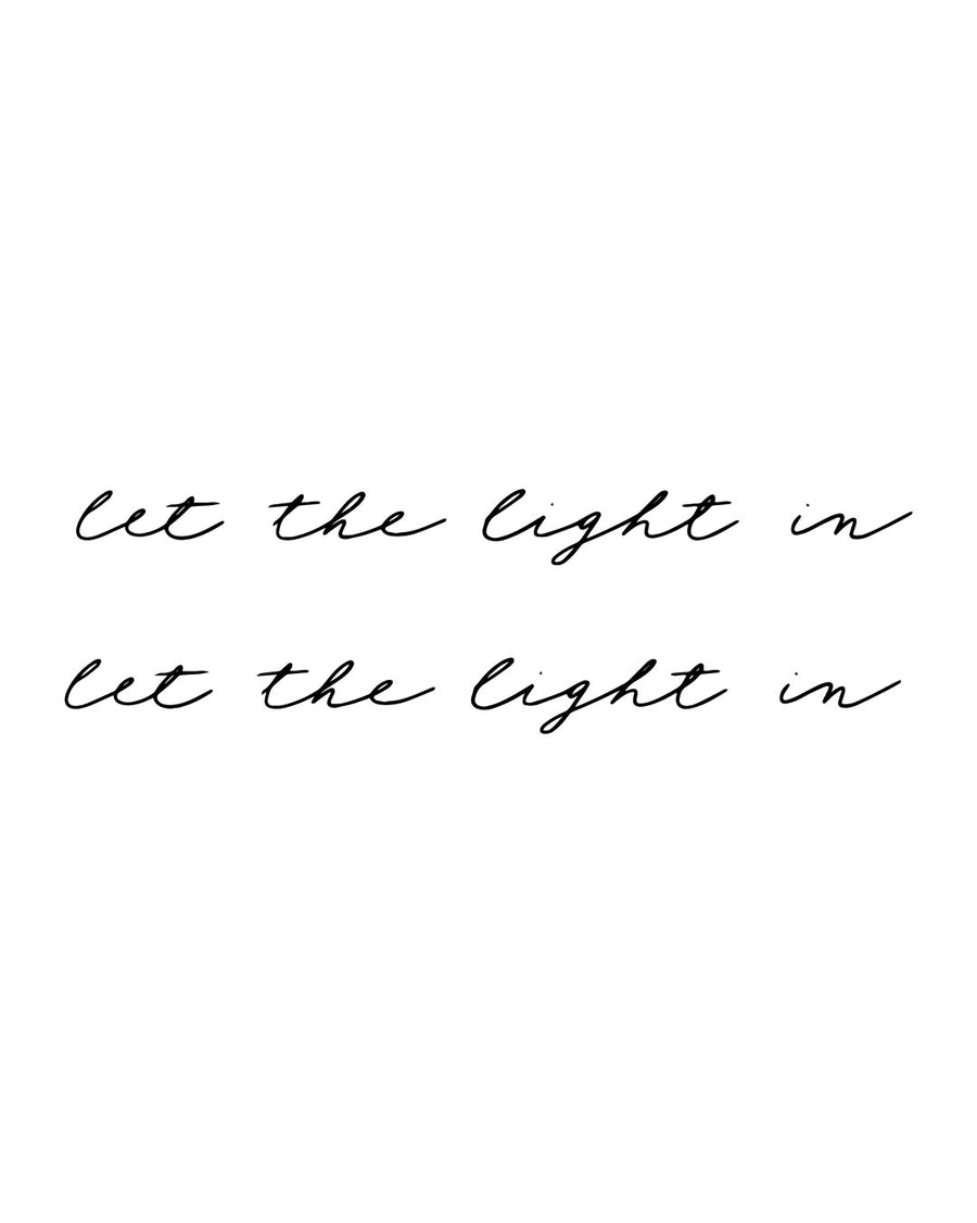 Napis Let the light in - Tatuaż tymczasowy Jagua 12x8