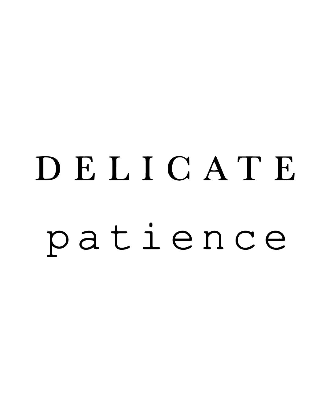 Napis Delicate Patience - Tatuaż tymczasowy Jagua 8x8