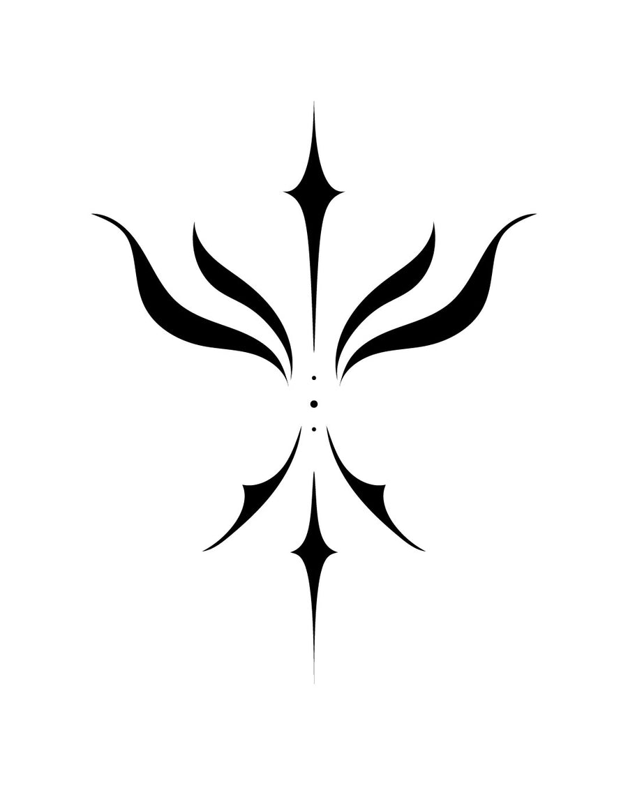 Орнамент з рогами - Тимчасове тату Jagua 5x5