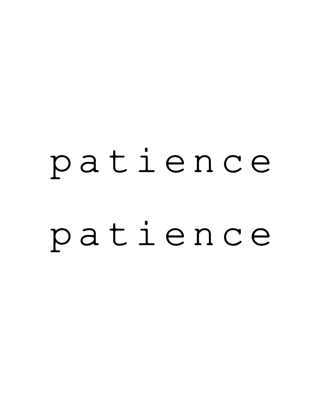 Napis Patience - Tatuaż tymczasowy Jagua 8x8