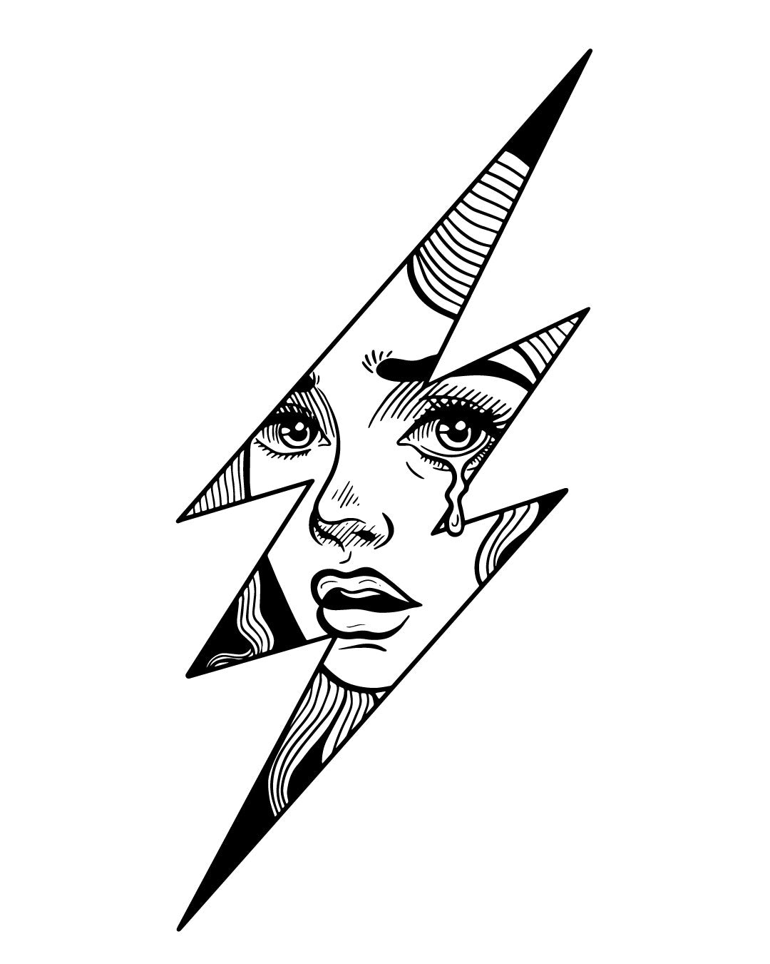 Widzę buzie w tym piorunie - Tatuaż tymczasowy Jagua 12x8