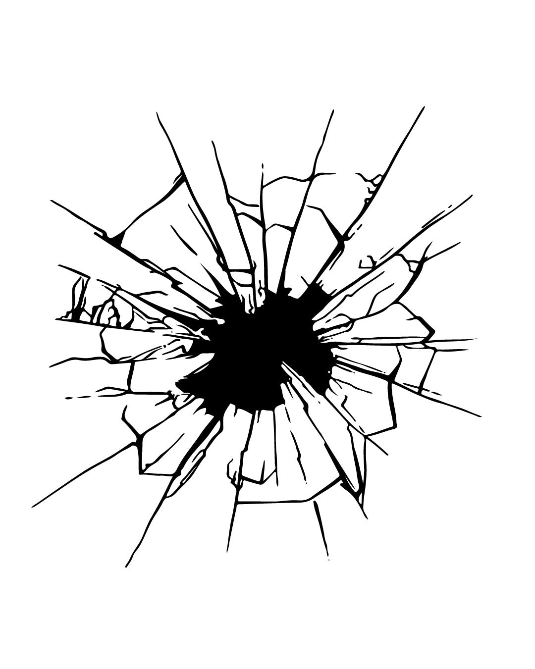 Rozbite okno - Tatuaż tymczasowy Jagua 8x8