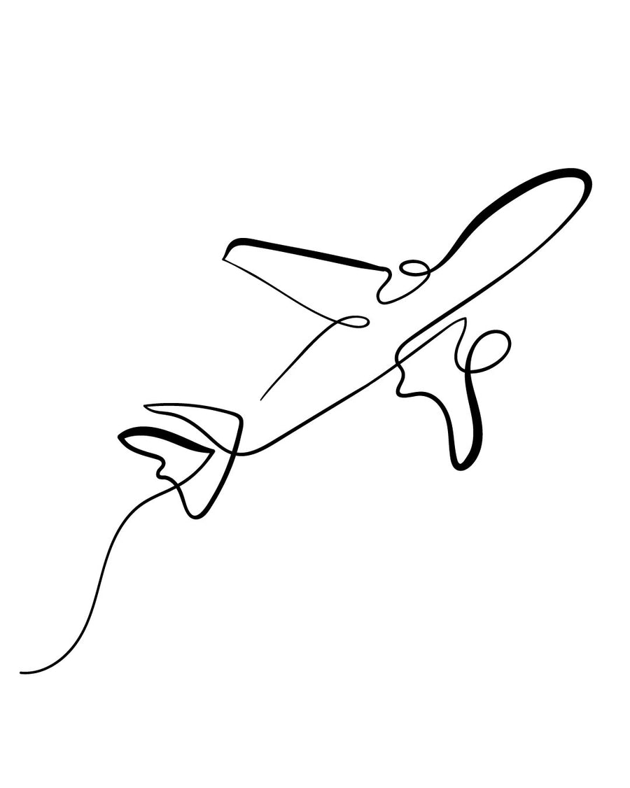 Літак - тимчасове тату Jagua 5x5