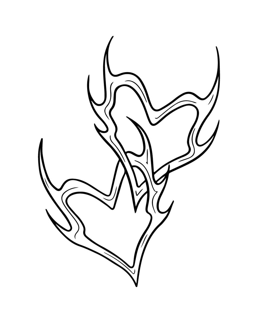 Diabelskie serca - Tatuaż tymczasowy Jagua 8x8