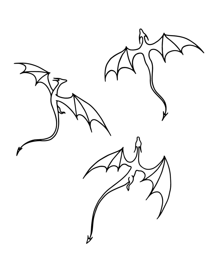 Smocza rodzinka - Tatuaż tymczasowy Jagua 8x8