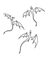 Smocza rodzinka - Tatuaż tymczasowy Jagua 8x8 cm