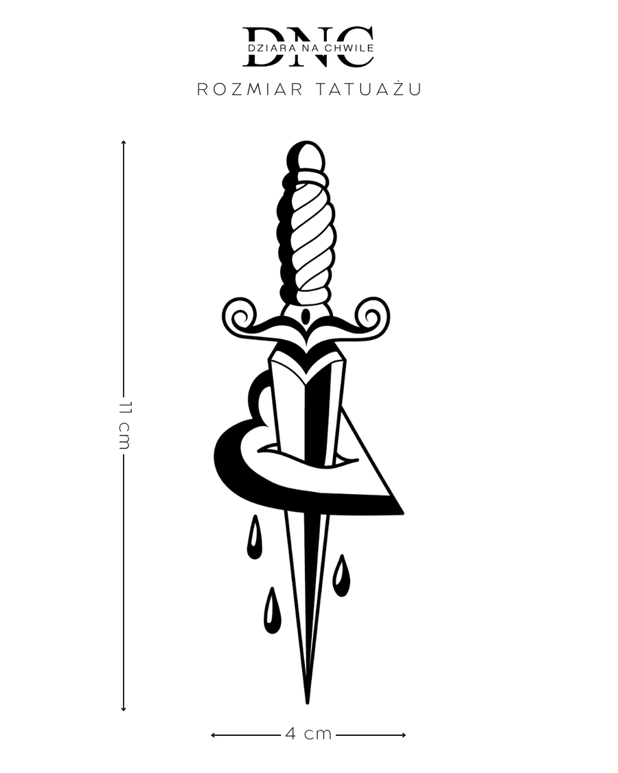 Straight to the heart - Temporary tattoo Jagua 12x8