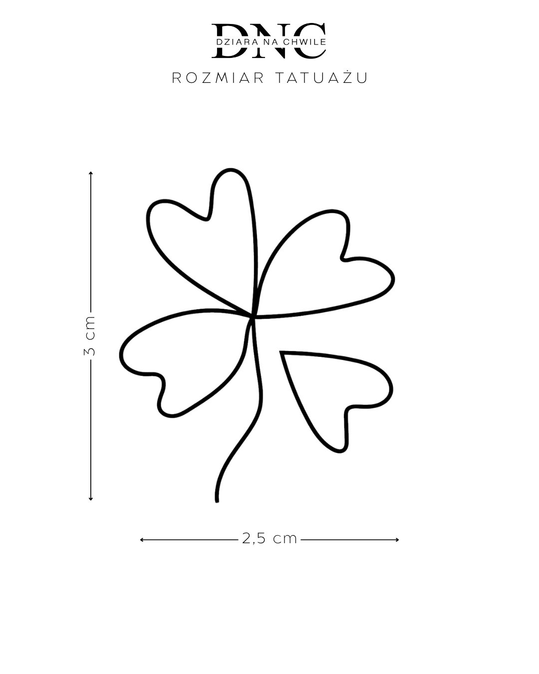 Koniczynka - Tatuaż tymczasowy Jagua 5x5