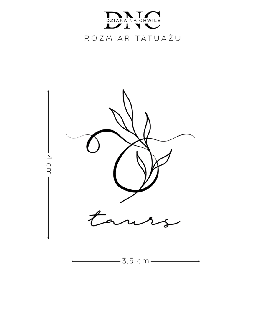 Zodiakalny Byk - Tatuaż tymczasowy Jagua 5x5
