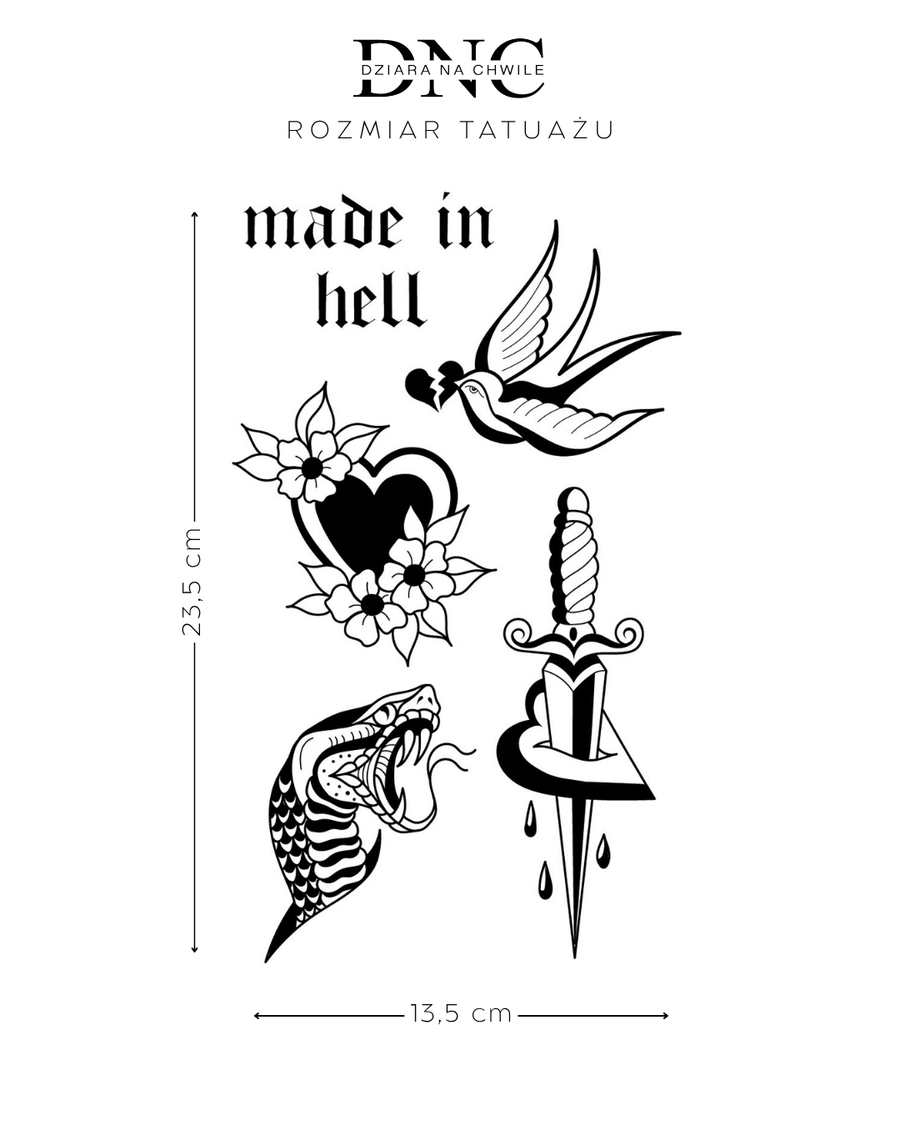 Fat Guys Bunch - Temporary Tattoo Jagua 25x15