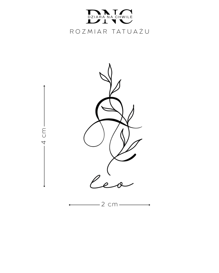 Zodiakalny Lew - Tatuaż tymczasowy Jagua 5x5