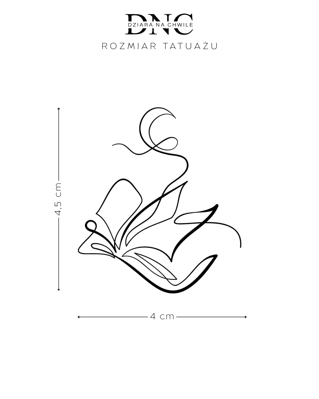 Nocne czytanie - Tatuaż tymczasowy Jagua 5x5