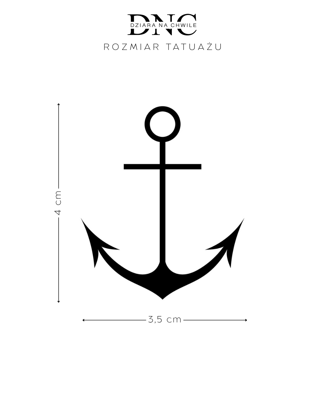 Kotwica - Tatuaż tymczasowy Jagua 5x5