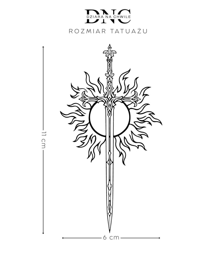 Dziabnięte słońce - Tatuaż tymczasowy Jagua 12x8