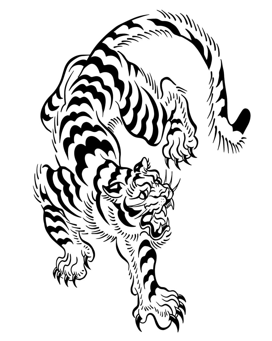 Sensei tiger - Tatuaż tymczasowy Jagua 12x8