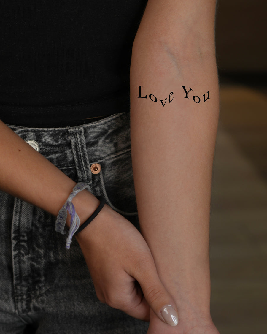 Napis Love You - Tatuaż tymczasowy Jagua 8x8