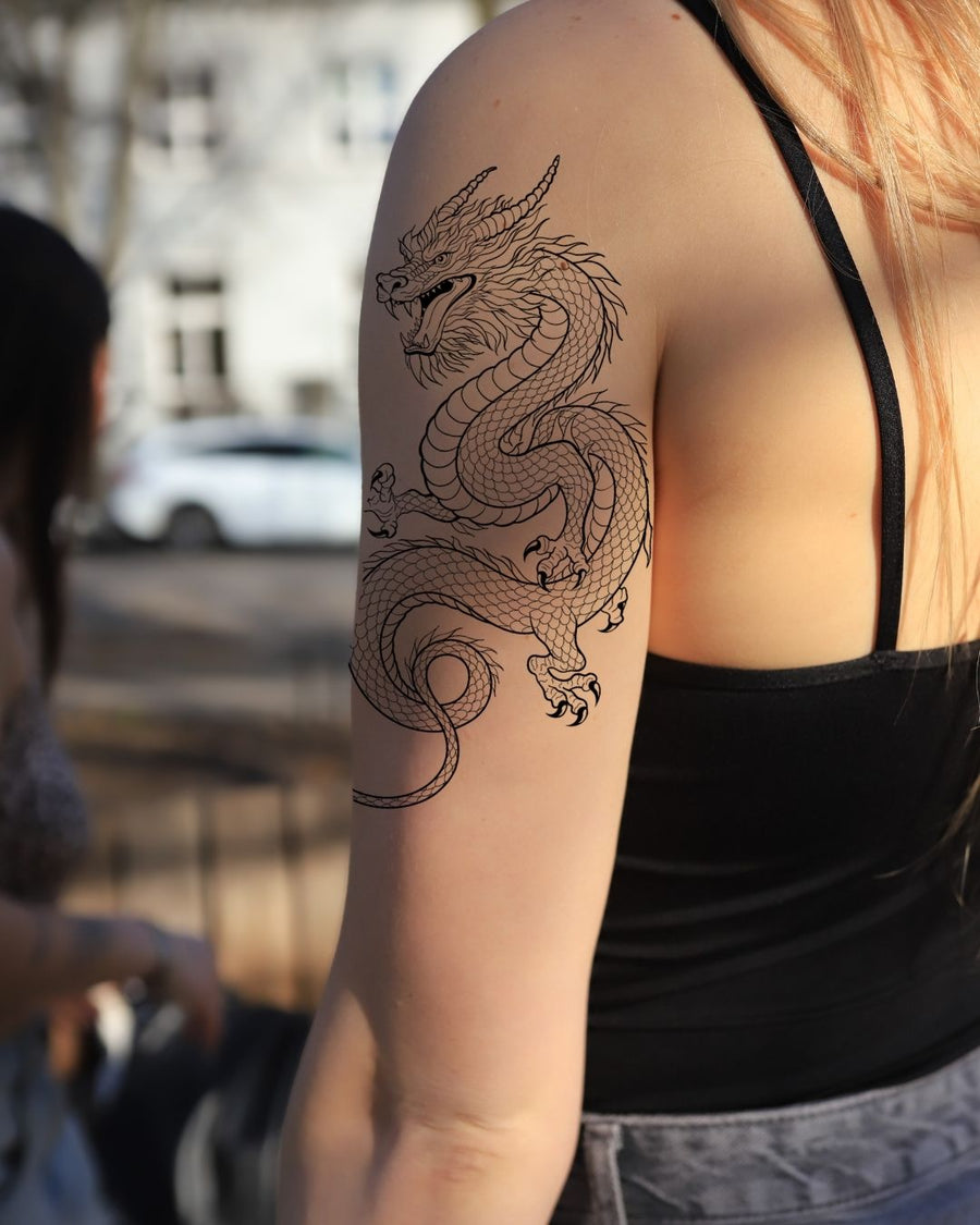 Smok z Japonii - Tatuaż tymczasowy Jagua 25x15