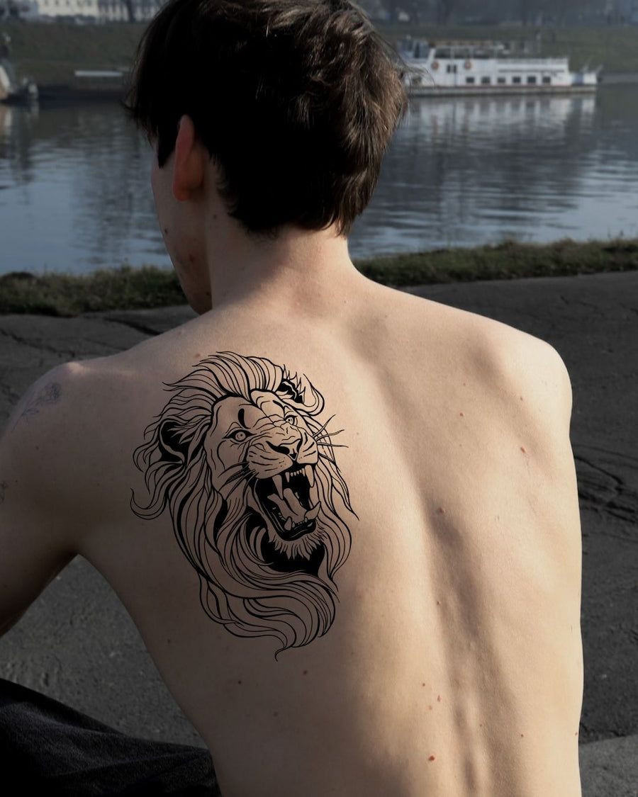 Lwia paszcza - Tatuaż tymczasowy Jagua 25x15