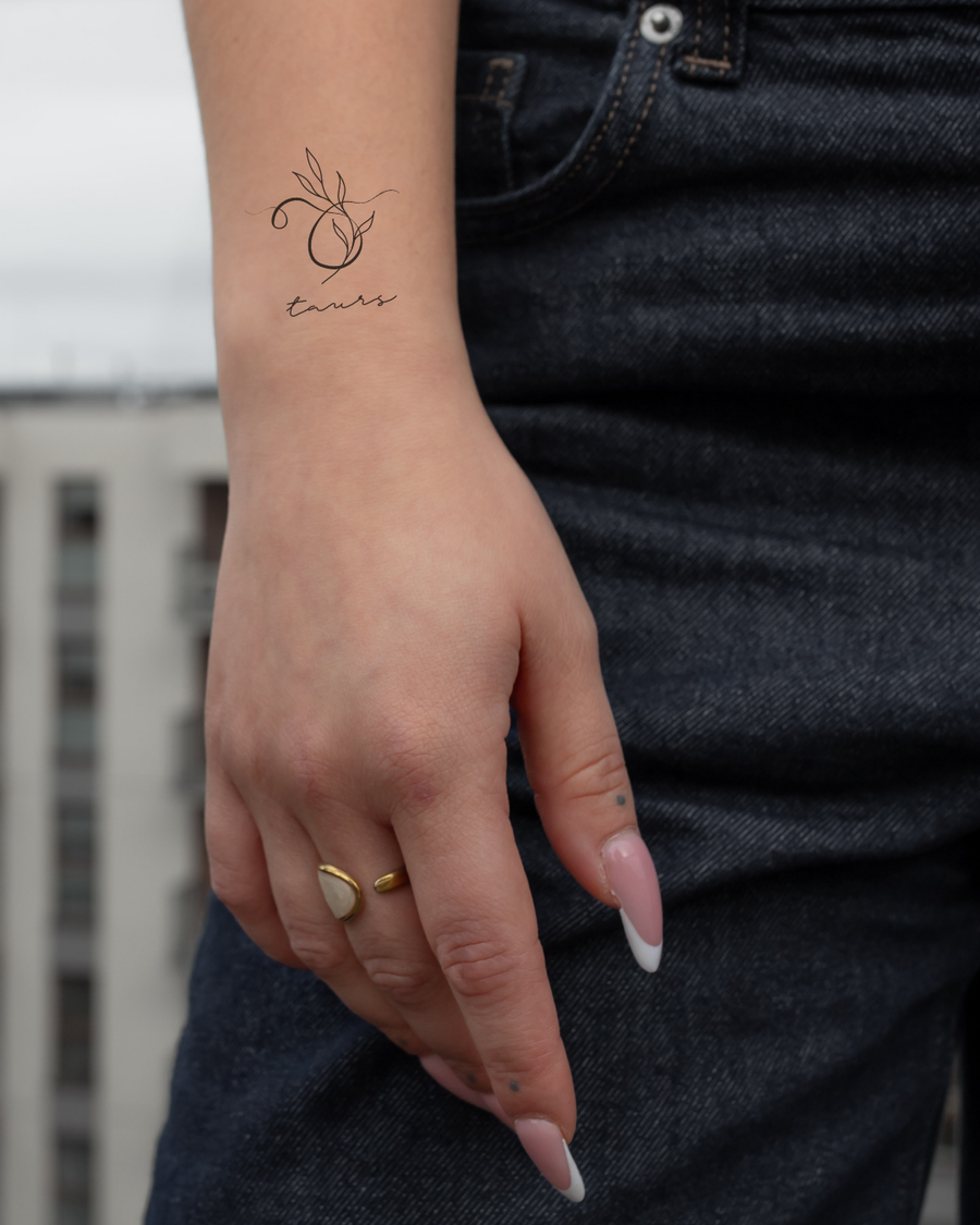 Zodiakalny Byk - Tatuaż tymczasowy Jagua 5x5