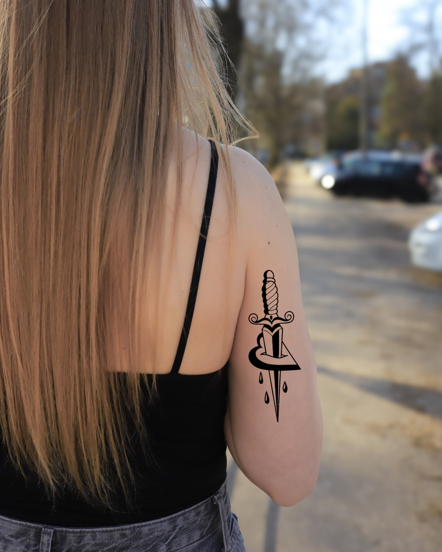 Straight to the heart - Temporary tattoo Jagua 12x8