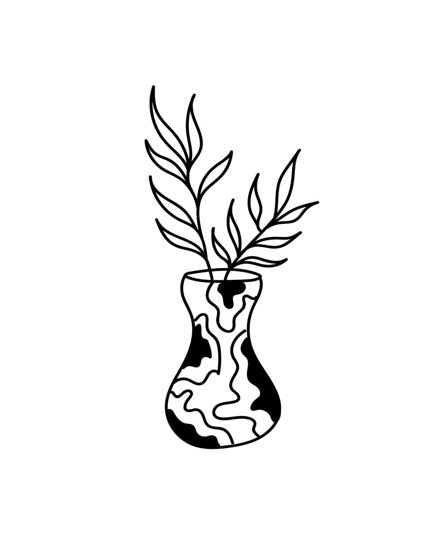 Глечик з листям - тимчасове тату Jagua 5x5