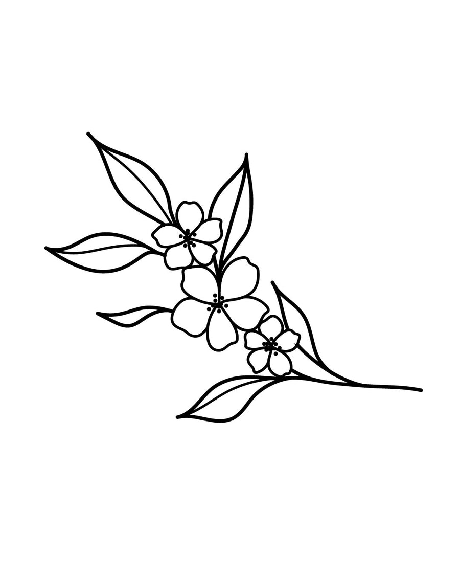 Cherry Blossom - тимчасове тату Jagua 8x8