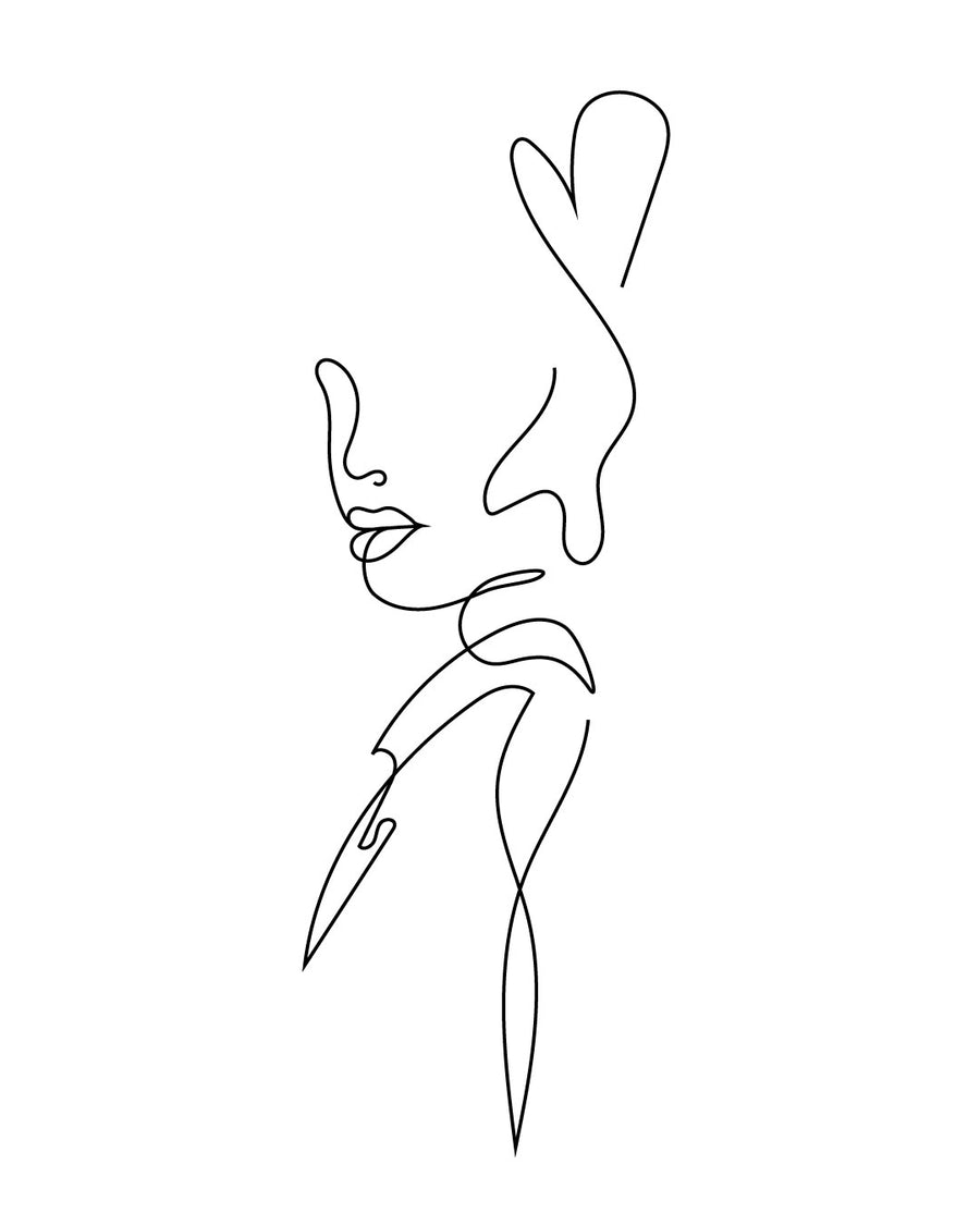 Linear figure - Temporary tattoo Jagua 12x8