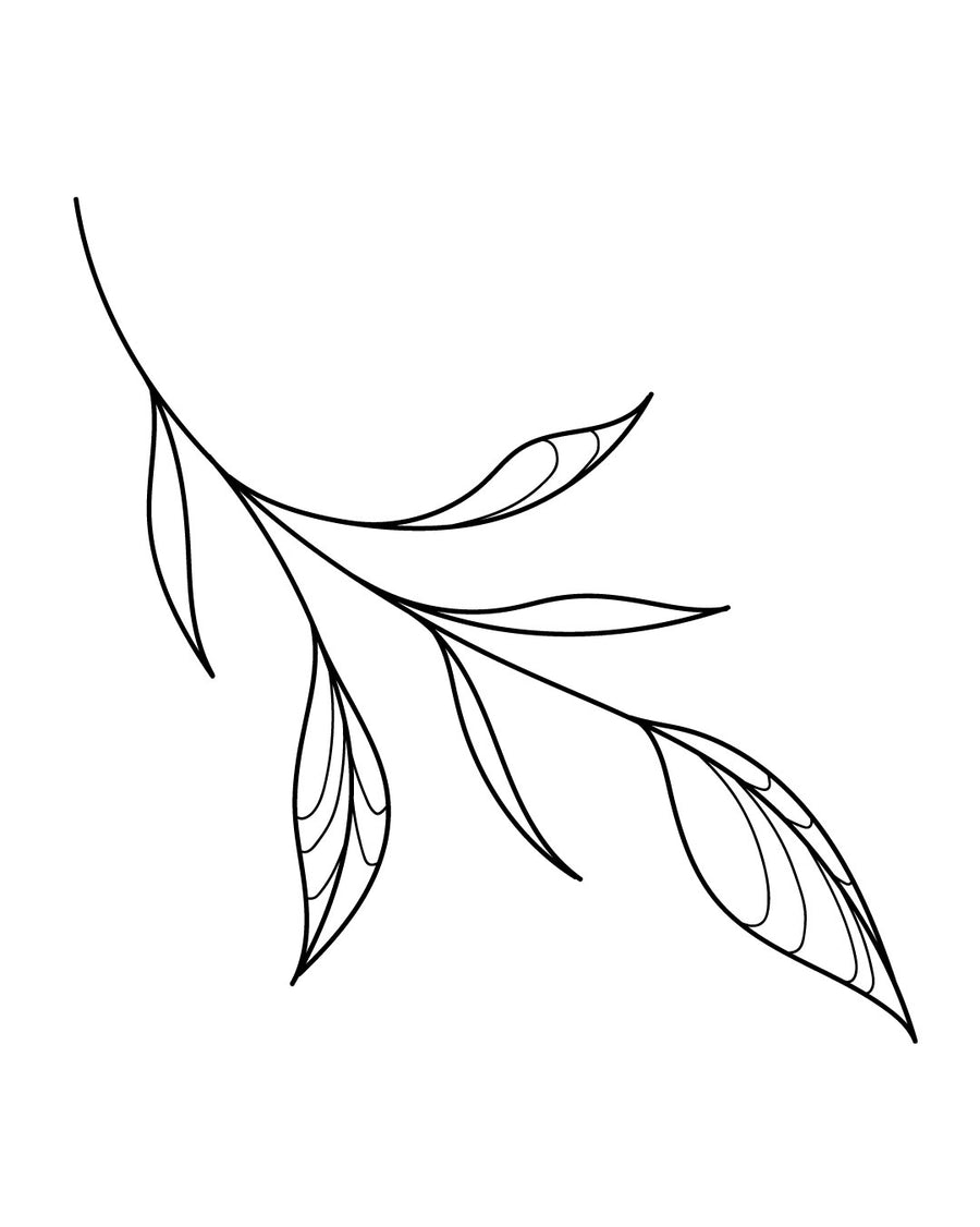 Minimalist Leaves - Temporary Tattoo Jagua 8x8