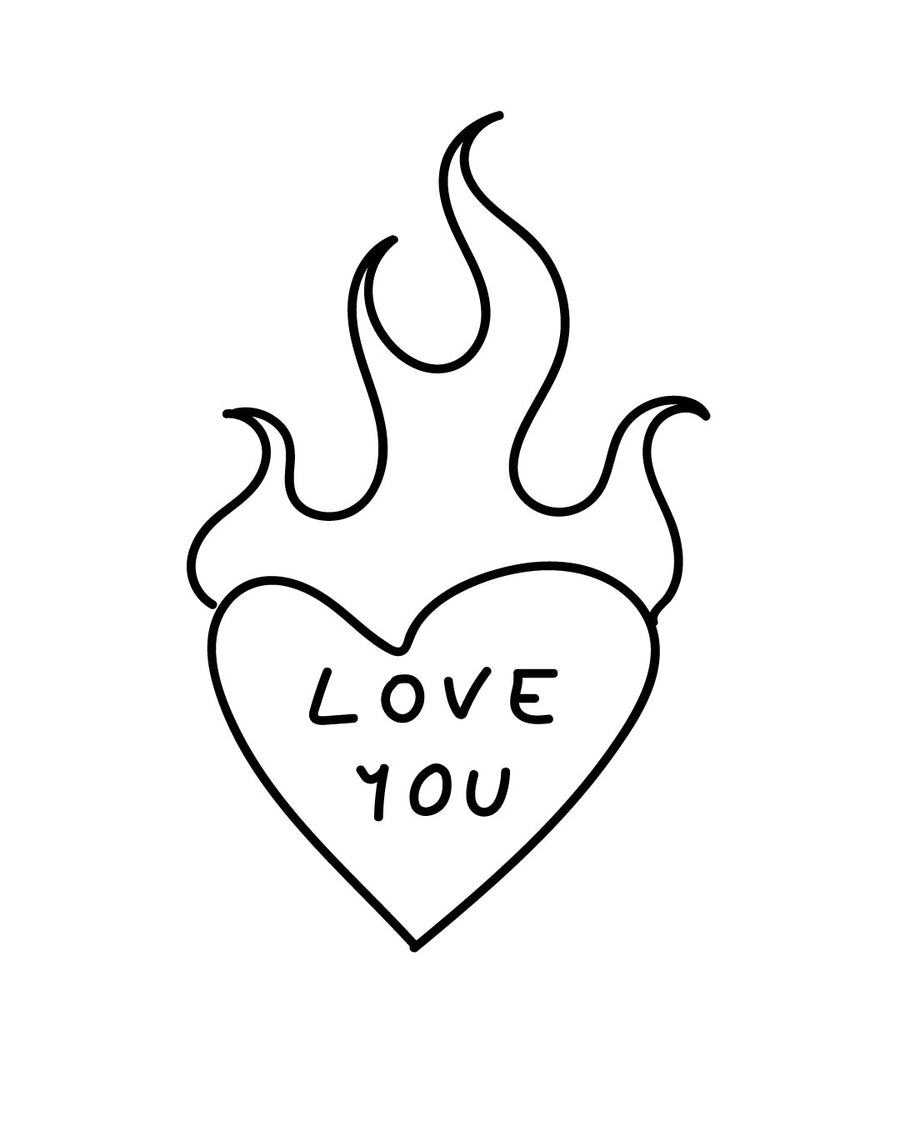 Love you heart - Тимчасове тату Jagua 5x5