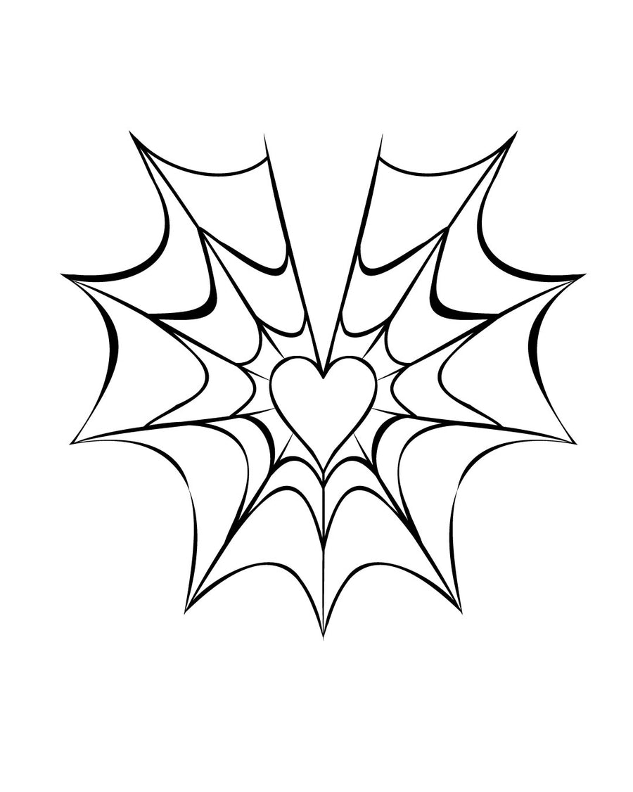 Spider Heart - Temporary Tattoo Jagua 8x8