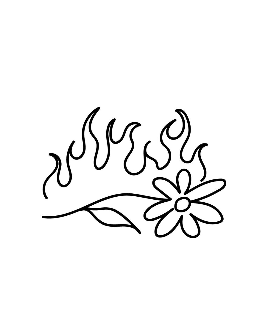 Flower Fire - Тимчасове тату Jagua 5x5