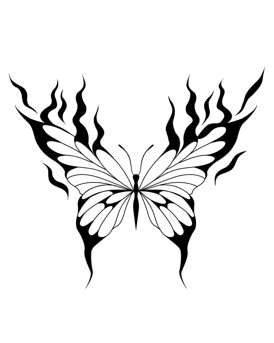 Flamingo hot butterfly - Тимчасове тату Jagua 8x8