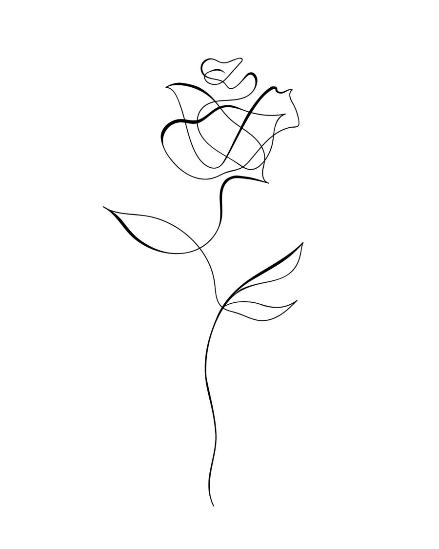 Rose niec - Temporary tattoo Jagua 12x8