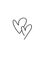 Double serca - Tatuaż tymczasowy Jagua 5x5