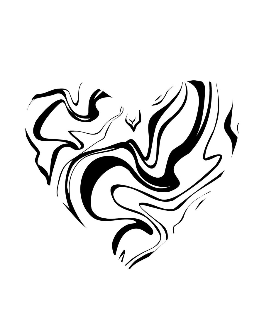 Abstract Heart - Temporary Tattoo Jagua 5x5