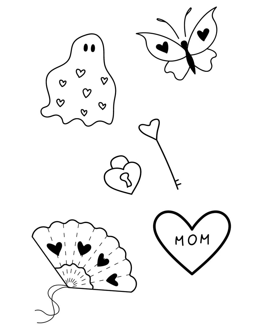 Set love in the air - Temporary tattoo Jagua 12x8